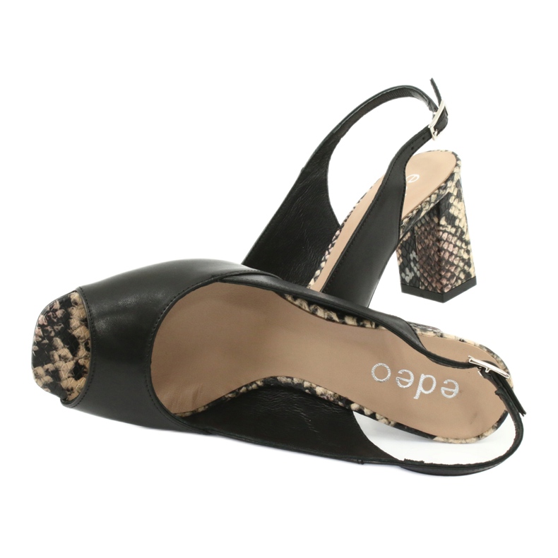 Edeo Sandalias mujer negro / animal 3499A-1193 4