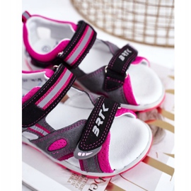 Bartek S.A. Sandalias Infantiles Para Niña Profiláctica Bartek T-16176-7 / 77G negro rosado gris 3