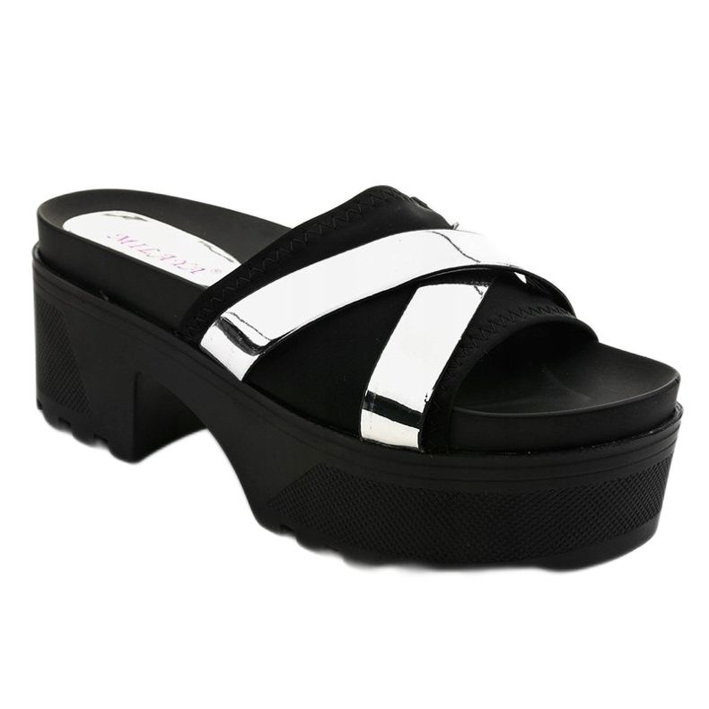 Pantuflas negras de tacón CL-3A309-43 negro 1