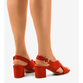 Sandalias de tacón rojo ante A305 3