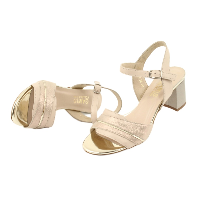 Cómodas sandalias de piel Gamis 3940 beige dorado 5
