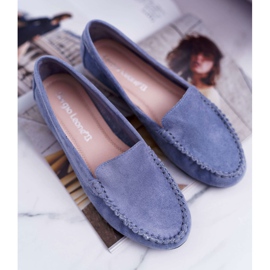 Mocasines Mujer Sergio Leone Suede Celeste Winted azul 6