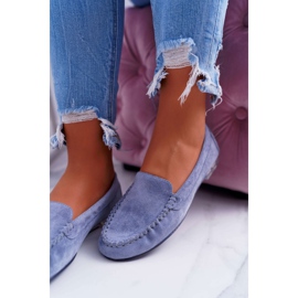 Mocasines Mujer Sergio Leone Suede Celeste Winted azul 4