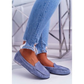 Mocasines Mujer Sergio Leone Suede Celeste Winted azul 3