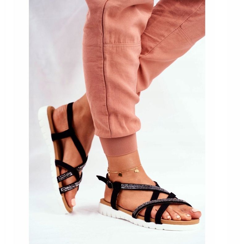 Sandalias de Mujer Lu Boo con Zirconia Cúbica 406-6 Negro Feen 1 Sandalias de Mujer Lu Boo con Zirconia Cúbica 406-6 Negro Feen 1