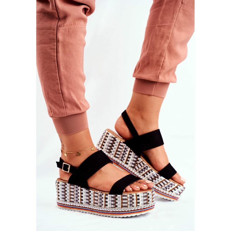 ADY Sandalias de mujer en la plataforma negro arena 2 ADY Sandalias de mujer en la plataforma negro arena 2