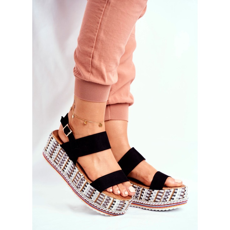 ADY Sandalias de mujer en la plataforma negro arena 1 ADY Sandalias de mujer en la plataforma negro arena 1