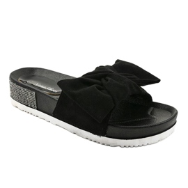 Zapatillas casual negras con lazo LW-10 negro 1 Zapatillas casual negras con lazo LW-10 negro 1