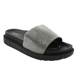 Zapatillas negras con lentejuelas SF-01 negro 1