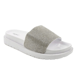 Zapatillas blancas con lentejuelas SF-01 gris 1