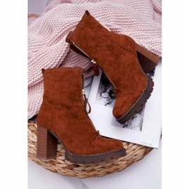 FRERY Botas de mujer con tacón Camel Frann marrón 3