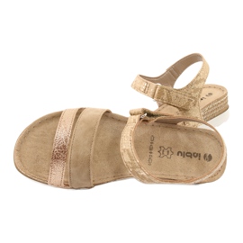 Sandalias con aplicación de piel Inblu Platino OF019 beige dorado 4