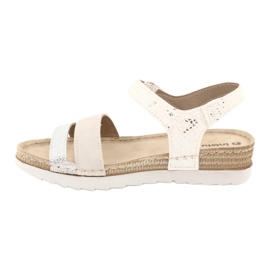 Sandalias con aplicación de piel Inblu Argento OF019 blanco gris 1