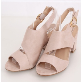 Sandalias de tacón beige A8560 Beige 1