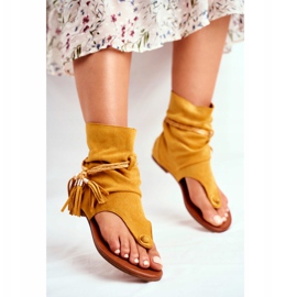 PS1 Sandalias de Mujer Chanclas con Caña Amarillo SL1011 Madrit 3