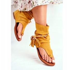 PS1 Sandalias de Mujer Chanclas con Caña Amarillo SL1011 Madrit 4