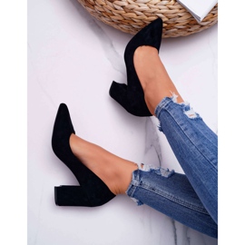 FRJ De Mujer Zapatos De Salón Con Tacón Ante Negro Femmini 4