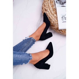 FRJ De Mujer Zapatos De Salón Con Tacón Ante Negro Femmini 6