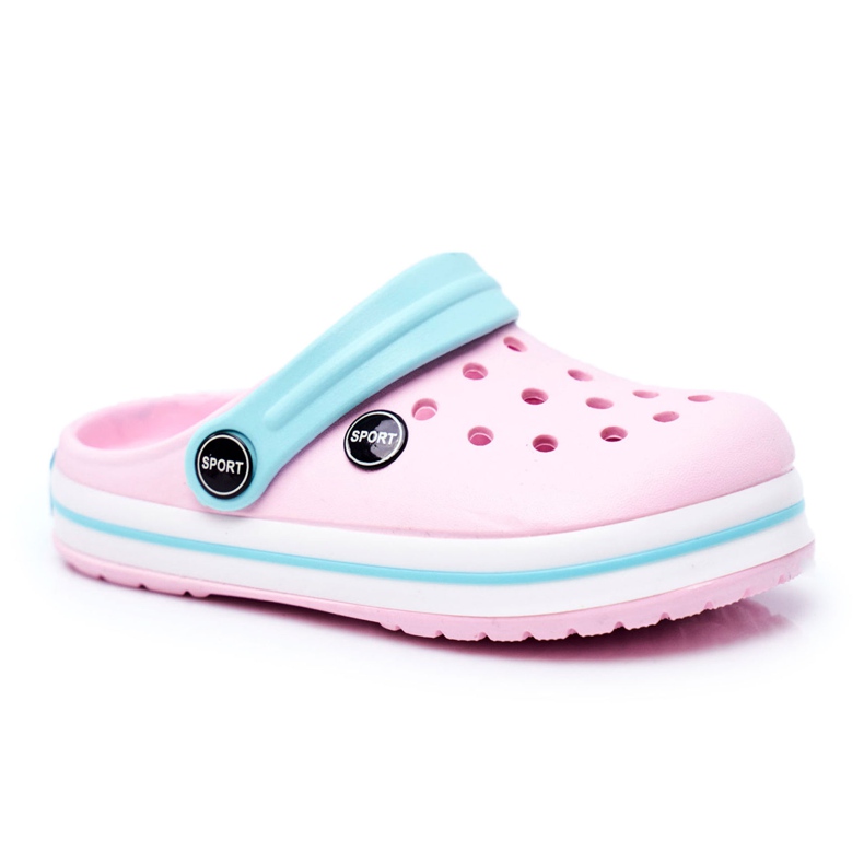 Zapatillas para niño, niña, crocs de espuma rosa para niños azul rosado 1