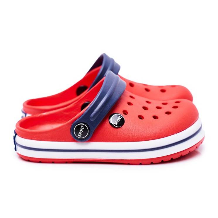 Zapatillas para niño, niña, niño, cocodrilos rojos azul marino 1
