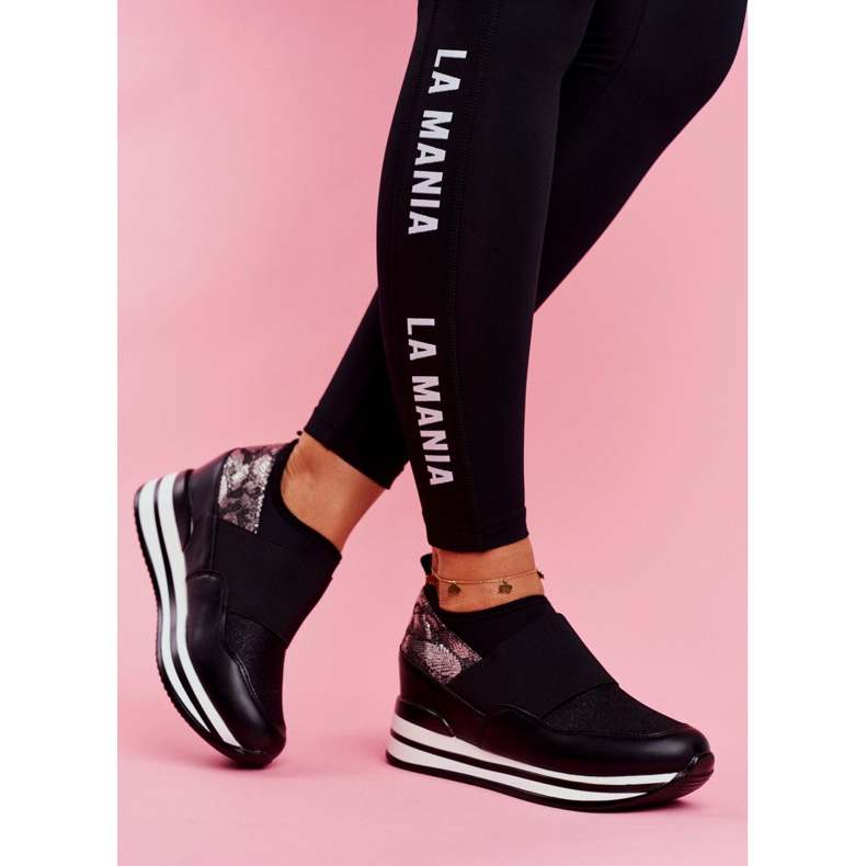 Zapatos deportivos sin cordones para mujer, negro Cold Play 2