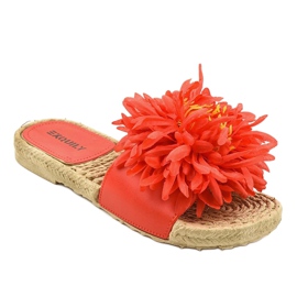 Chanclas rojas con flores alpargatas CD-1831 rojo 1