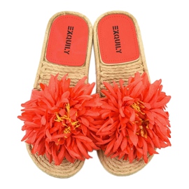Chanclas rojas con flores alpargatas CD-1831 rojo 3