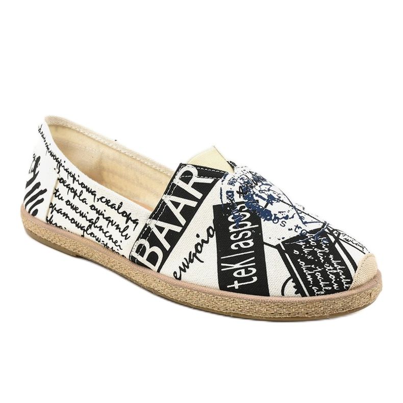 Alpargatas hombre blancas BKA-48 blanco negro 1 Alpargatas hombre blancas BKA-48 blanco negro 1