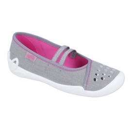 Calzado infantil befado 116Y252 rosa gris 1