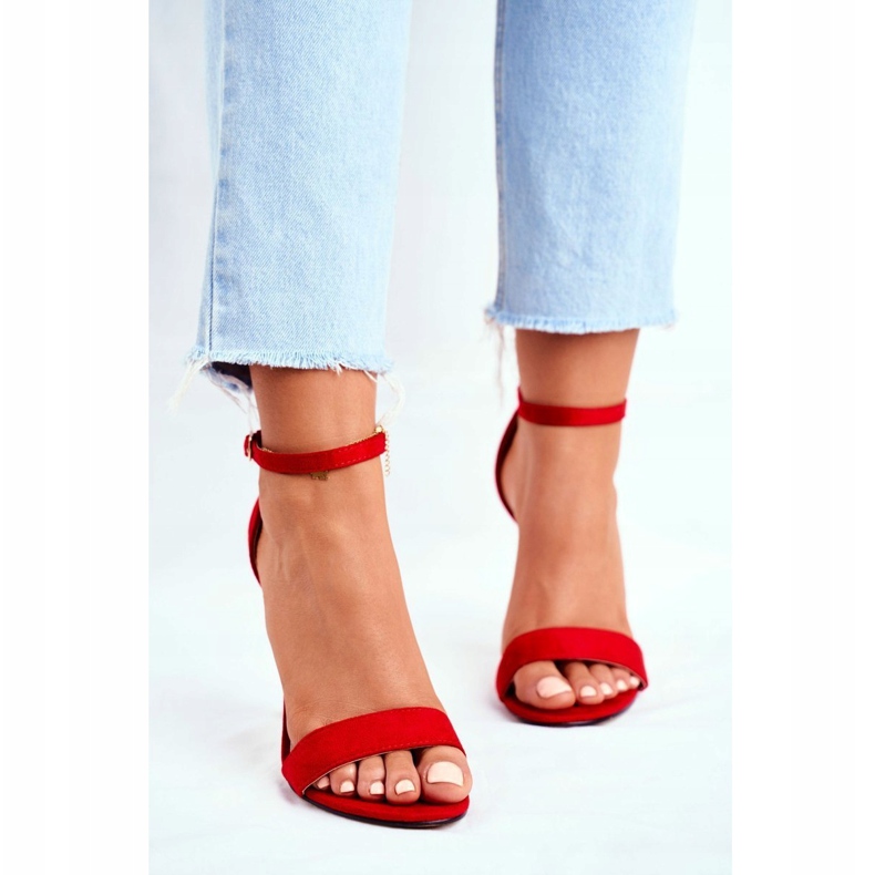 PS1 Sandalias de mujer con tacón alto ante ecológico Liberty Red rojo 1