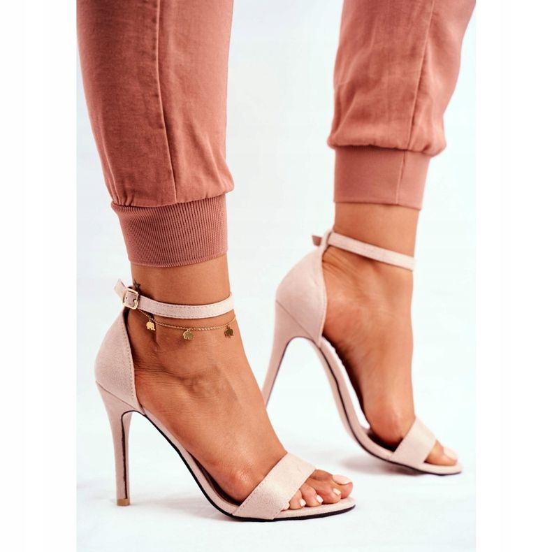 PS1 Sandalias De Mujer Con Tacón Alto Ante ecológico Beige Liberty 2