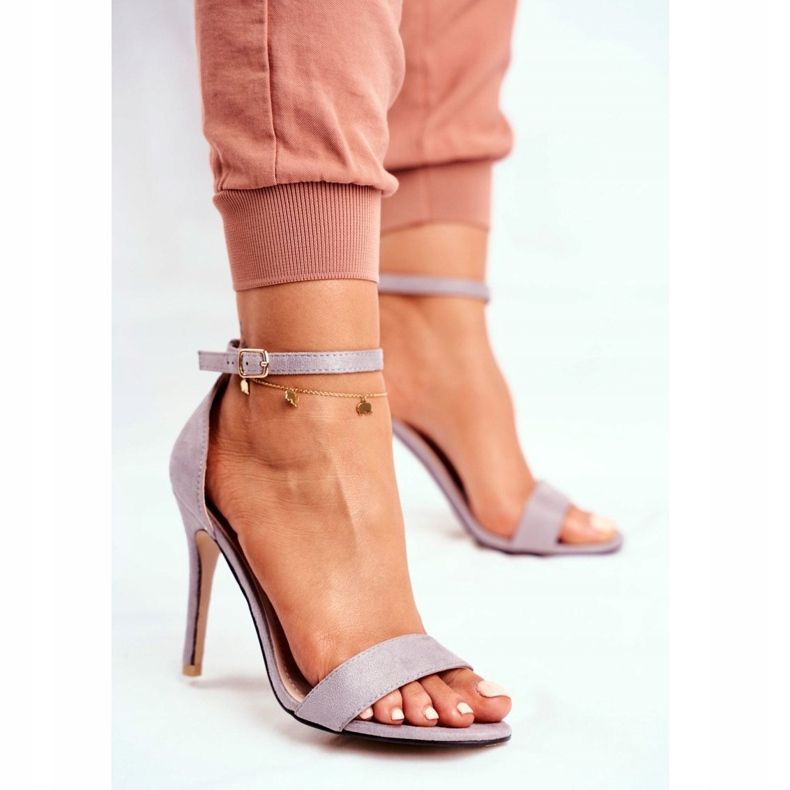 PS1 Sandalias De Mujer Con Tacón Alto Ante ecológico Gris Liberty 2