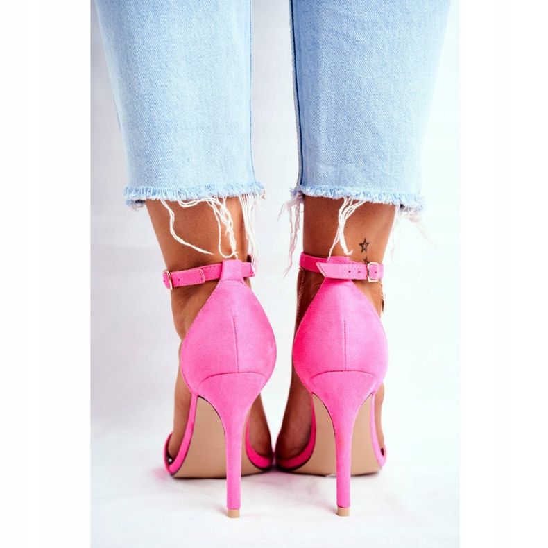 SEA Sandalias De Mujer Con Tacón Alto Ante Ecológico Fucsia Liberty rosa 2