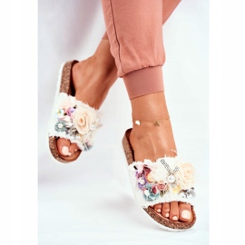 PS1 Pantuflas de Mujer con Flores Blancas Enrissa blanco multicolor 3