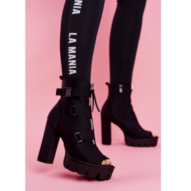 PS1 Botines de Mujer Punta Abierta Gladios Negras negro 1