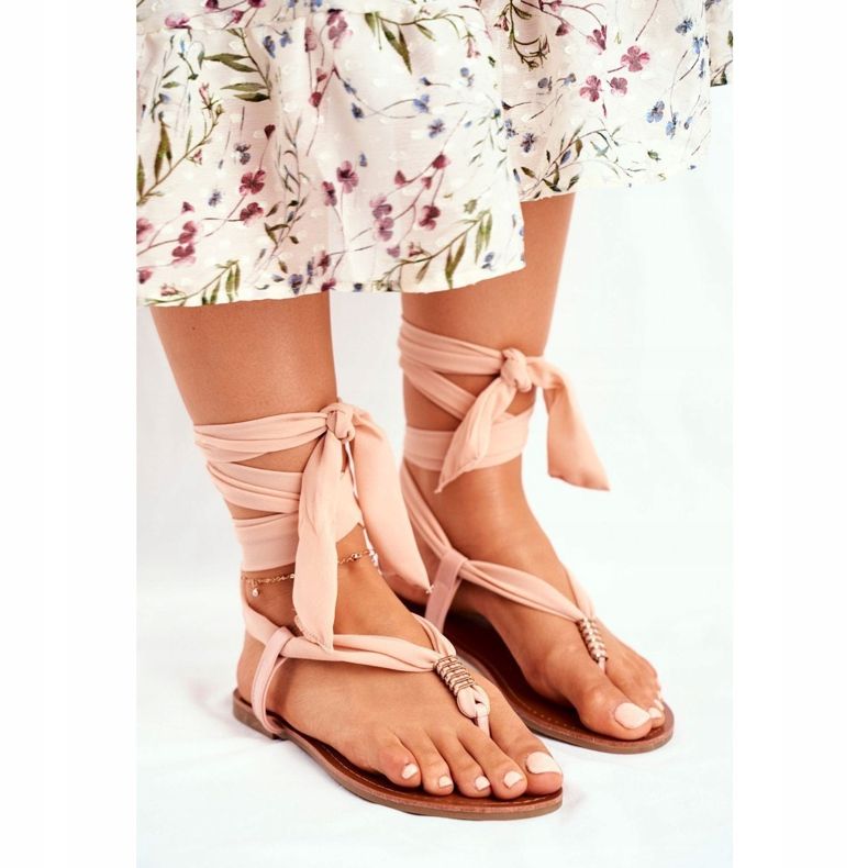 FS1 Sandalias Mujer Chanclas Atadas Beige Derryl 1