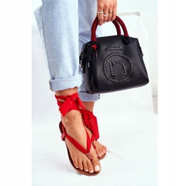 FS1 Sandalias Mujer Chanclas Atadas Rojo Derryl 4