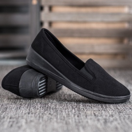 SHELOVET Zapatos de gamuza sin cordones negro 1
