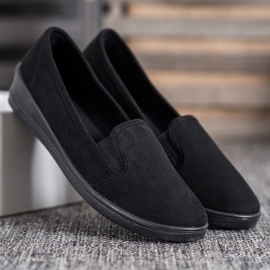SHELOVET Zapatos de gamuza sin cordones negro 2