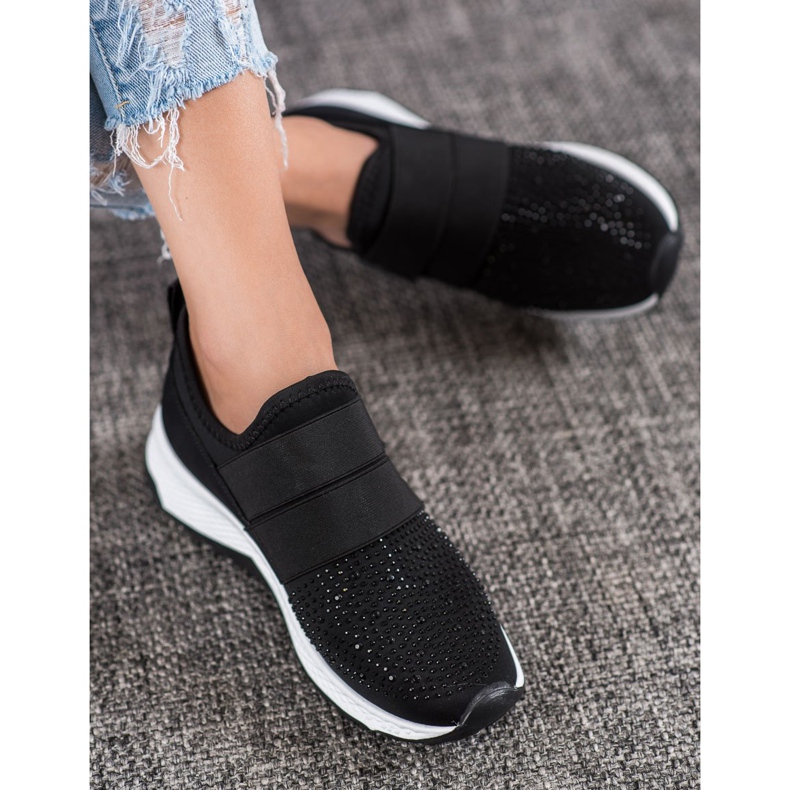 SHELOVET Zapatos sin cordones con velcro negro 2
