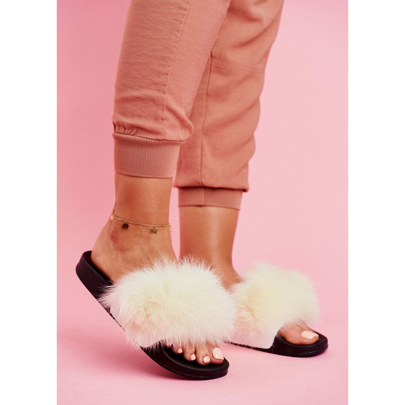 SEA Pantuflas de Mujer con Piel Blanca Belmondo blanco negro 1