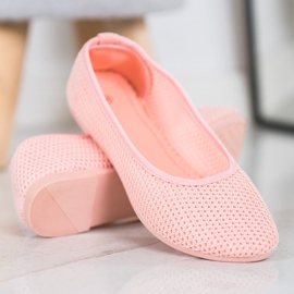 SHELOVET Bailarinas ligeras caladas rosado 3