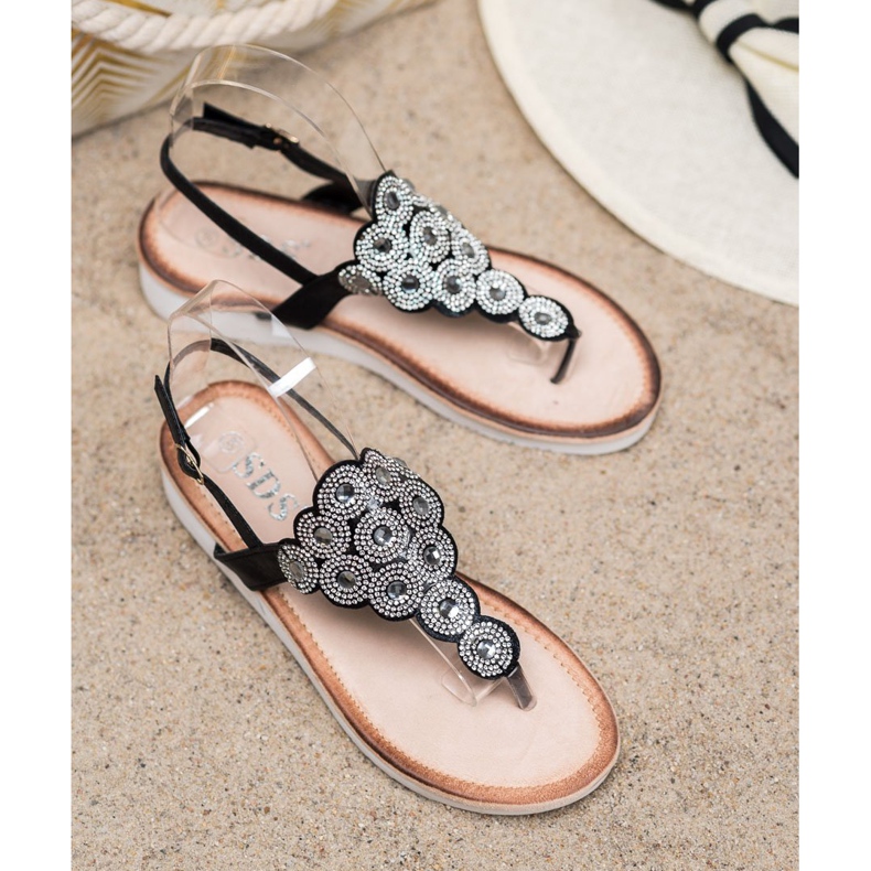 SDS Sandalias En La Plataforma Con Decoraciones negro 2