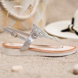 SDS Sandalias En La Plataforma Con Decoraciones gris 3