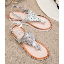 SDS Sandalias En La Plataforma Con Decoraciones gris 4