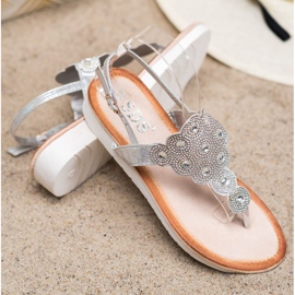 SDS Sandalias En La Plataforma Con Decoraciones gris 5