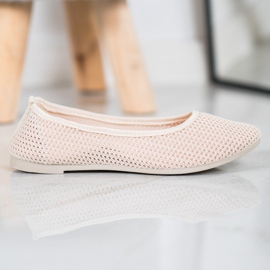 SHELOVET Bailarinas ligeras caladas marrón 3