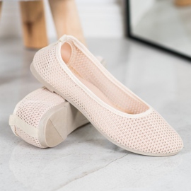 SHELOVET Bailarinas ligeras caladas marrón 4