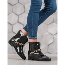 SHELOVET Chanclos con cadena decorativa negro 7
