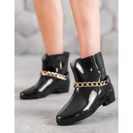 SHELOVET Chanclos con cadena decorativa negro 4